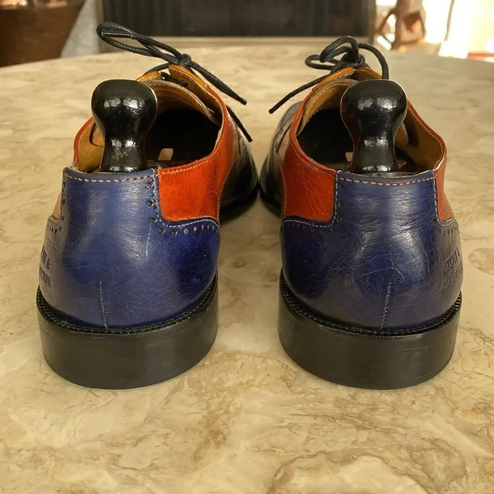 Melvin & Hamilton Jeff 14 Handcrafted Multi Colour Leather Derby Dress Shoes - Picture 10 of 16